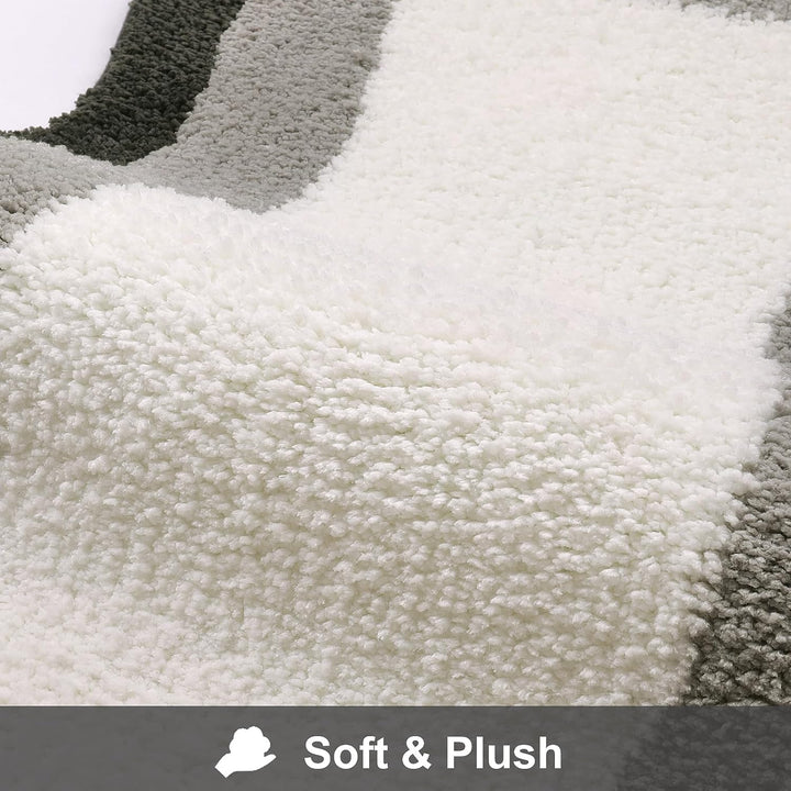 Lisslune | Black Gradient Bath Mats, Carpet for Bathrooms, Cute Non-Slip Irregular Carpet for Shower Room