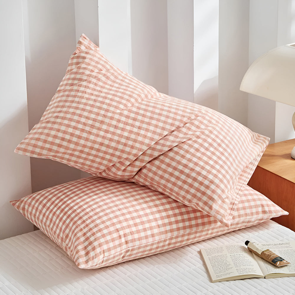 Lisslune | Soft Plaid Checkered Pillowcases