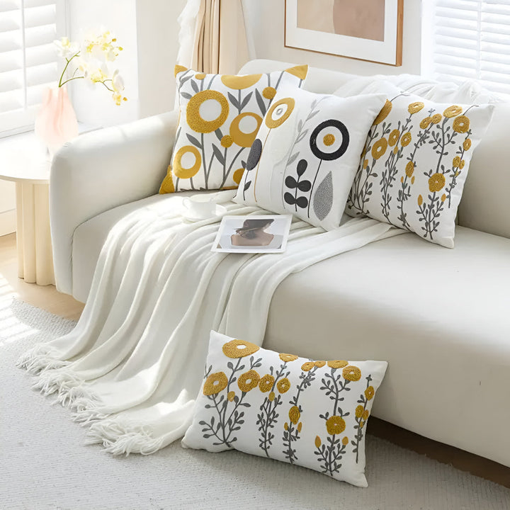 Lisslune | Floral Essence Embroidered Cushion Cover