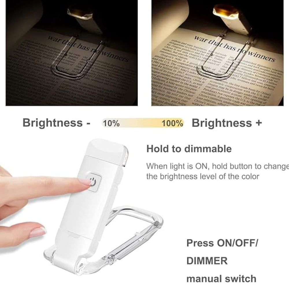 Lisslune | Book Reading Lights - Adjustable LED Clip-on Rechargeable Book Light, USB Powered for Reading in Bed, Best for Bookworms and Kids