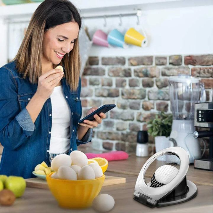 Lisslune | Stainless Steel Egg Slicer – 3-in-1 Cutting Options for Effortless Preparation!
