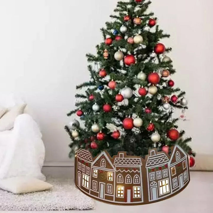 Lisslune | LED Gingerbread House Christmas Tree Collar Tree Skirt