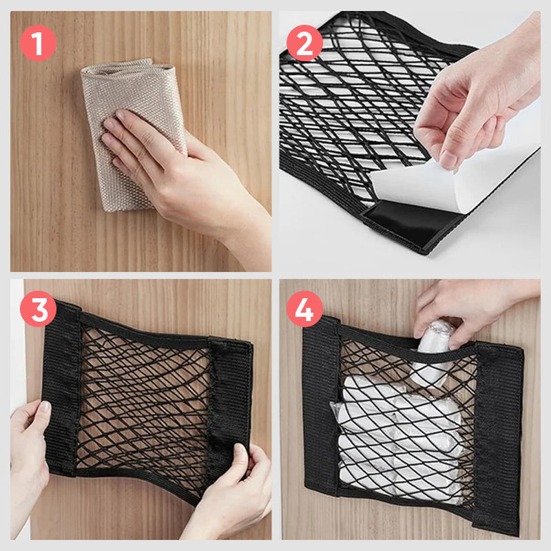 Lisslune | Plastic Bags Storage Net Bag (With Adhesive Tape)