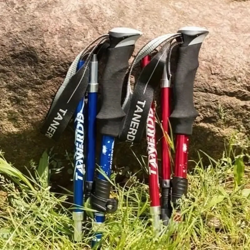 Lisslune | Adjustable Foldable Trekking Pole for Hiking, Backpacking & Outdoor Adventures - Lightweight Aluminum Design