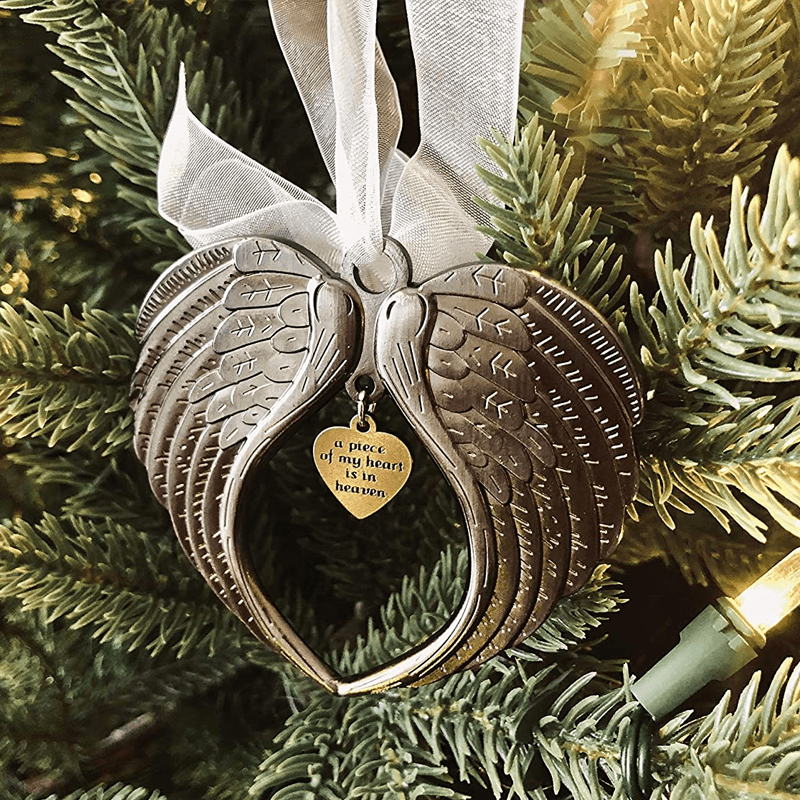 Lisslune | 🎄Christmas Tree Memorial Ornaments Angel Wings Bell Hangings Hanging Decoration