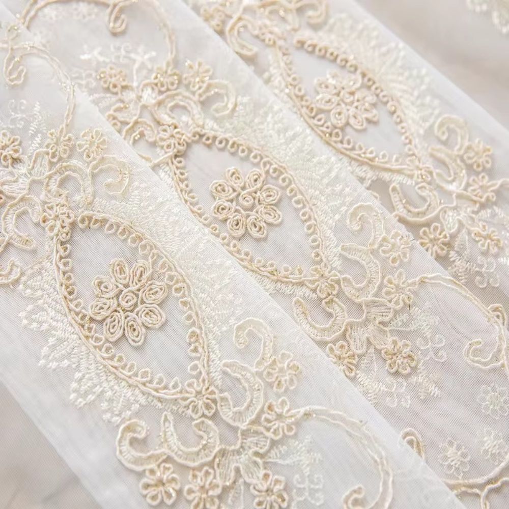 Lisslune | Elyvia Embroidered Classic Sheer Lace Curtain