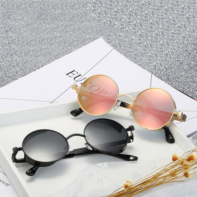 Lisslune | Sunglasses Steampunk Round Lens Metal Frame Unisex Glasses