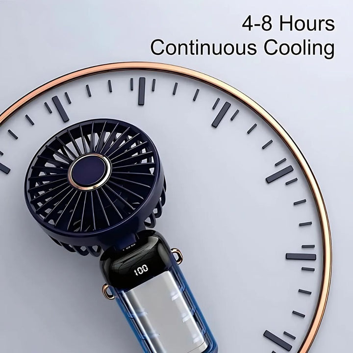 Lisslune | Rechargeable Handheld Mini Fan | 5-Speed, 90-Degree Adjustable & Quiet for Office, Home & Outdoor Use