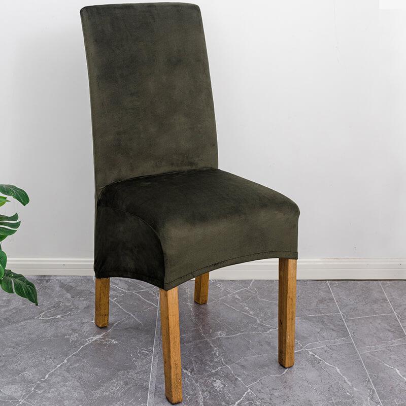 Lisslune | Stretch Velvet XL Size Dining Chair Covers x4 | Soft. Stretchable & Non-Slip for Home Dining Room Decoration