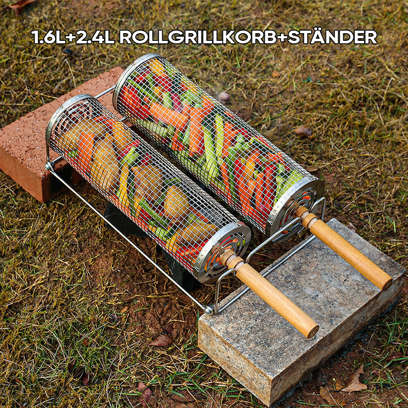 Lisslune | 304 Stainless Steel Rolling Barbecue Cage