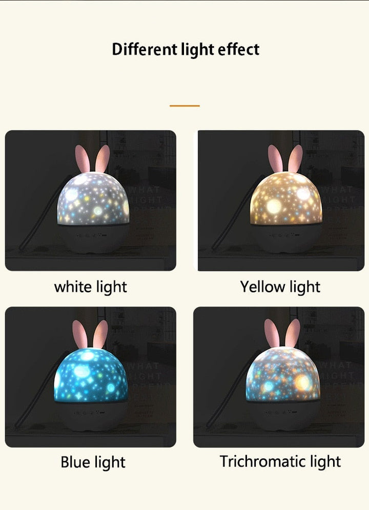 Lisslune | LED Universe Stars Bunny Projector Night Light