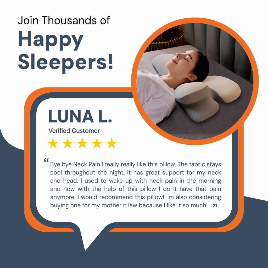 Lisslune | Ergonomic Cervical Pillow | Memory Foam, Neck Support & Ideal for Restful Sleep