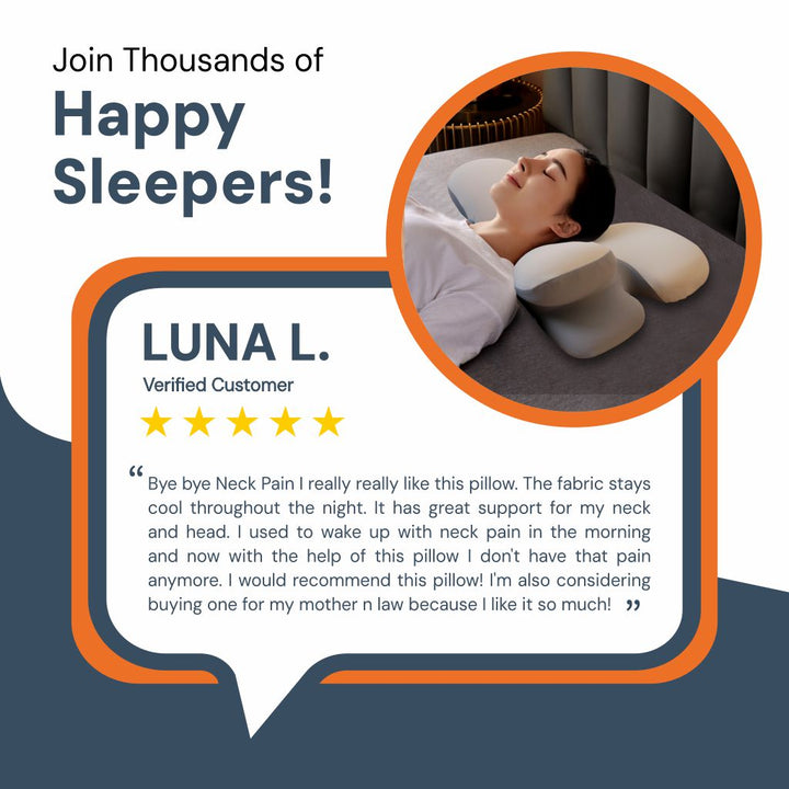 Lisslune | Ergonomic Cervical Pillow | Memory Foam, Neck Support & Ideal for Restful Sleep