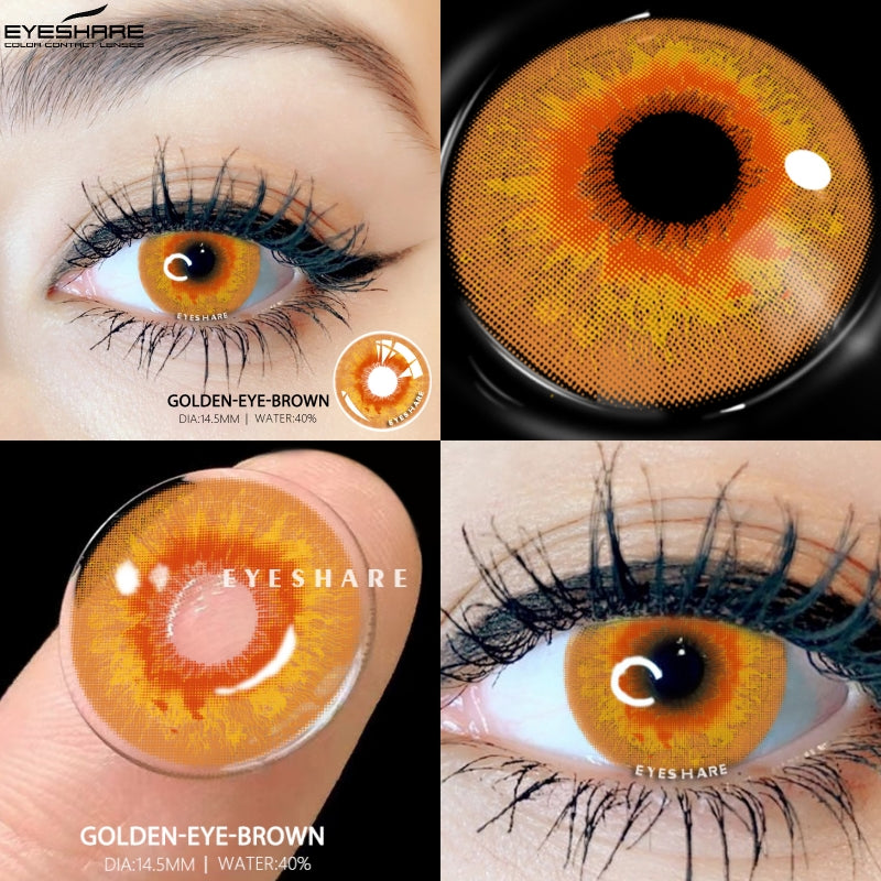 Rynx Cosplay Goldeneye Brown 14.5mm 1 Pair | 1 Year