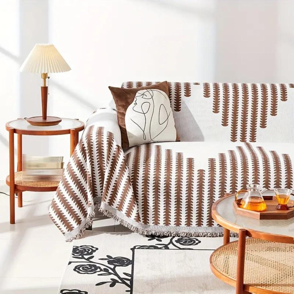 Lisslune | Modern Monochrome Fern Sofa Cover