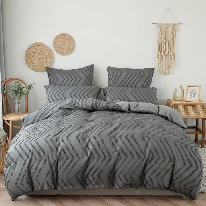 Lisslune | Chevron Plush Quilt Cover | 3pcs Set