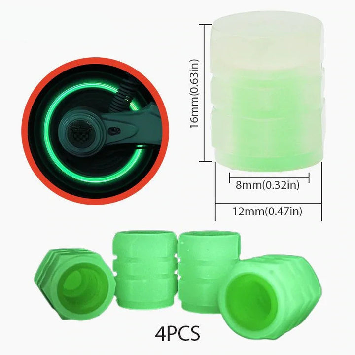 Lisslune | Universal fluorescent tire valve caps (4 PCS/Set)