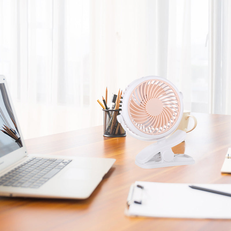 Lisslune | Portable Clamp Fan with 360° Rotation – USB & Rechargeable Battery