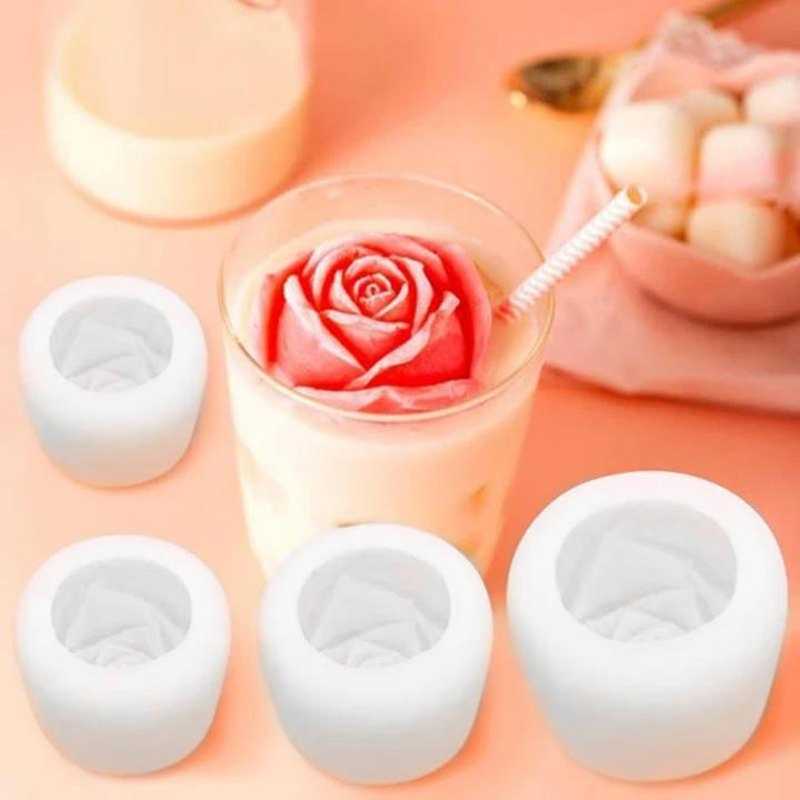 Lisslune | 3D Silicone Rose Mold Ice Cube Tray