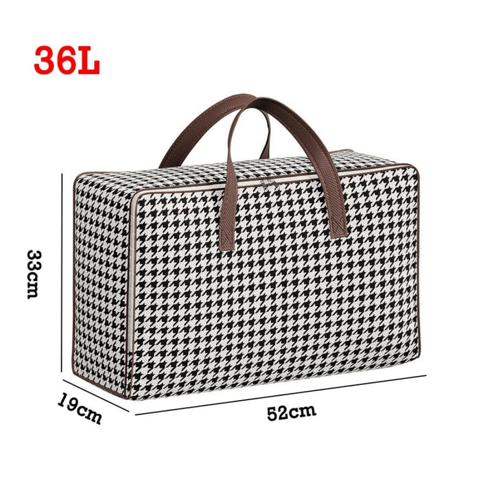 Lisslune | Durable Large Capacity Houndstooth Storage Suitcase