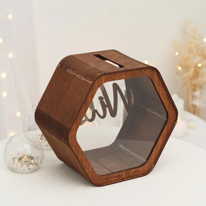 Lisslune | Personalized Wedding Card Hexagon Box