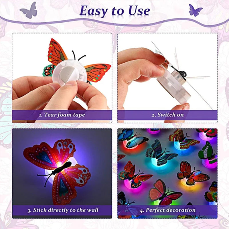 Lisslune | LumiWings - 3D colorful LED butterfly night lights