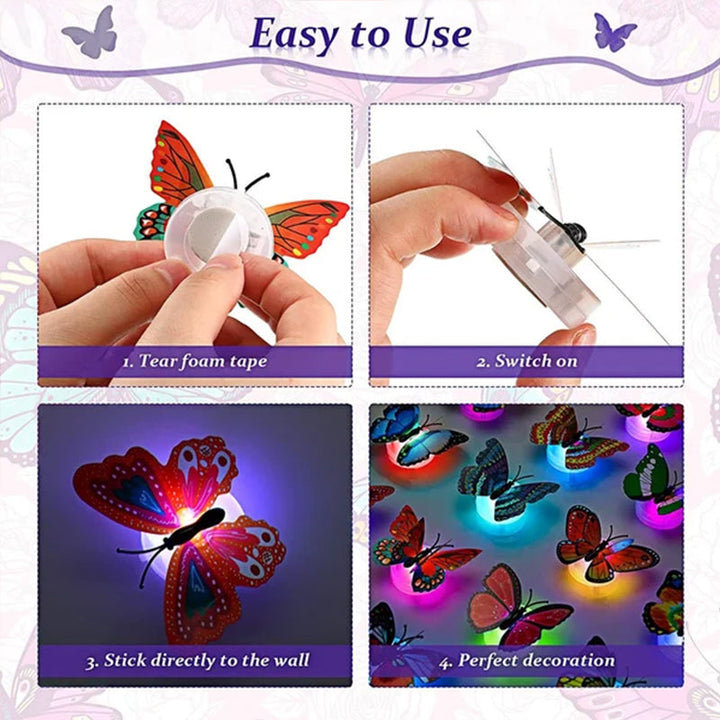 Lisslune | LumiWings - 3D colorful LED butterfly night lights