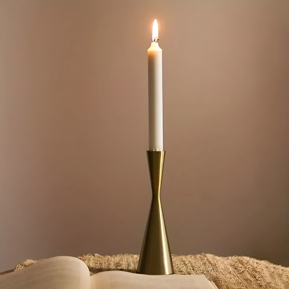 Lisslune | Sleek Nordic Brass Waist Candlestick| 3pcs Set