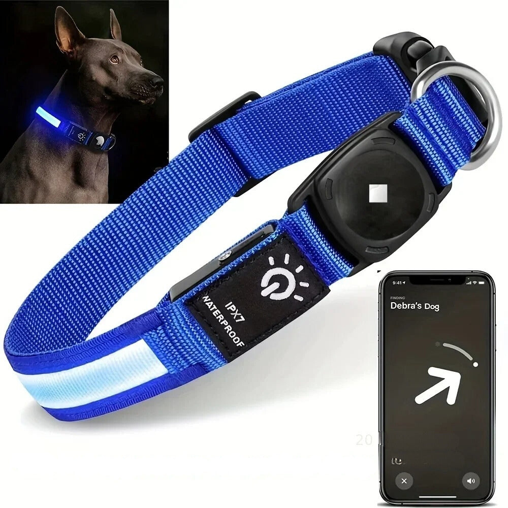Lisslune | Flashing Dog Collars – Waterproof LED Light Up Dog Collar with USB Rechargeable Glow, Dog Collars Illuminated for Night Safety, All Sizes