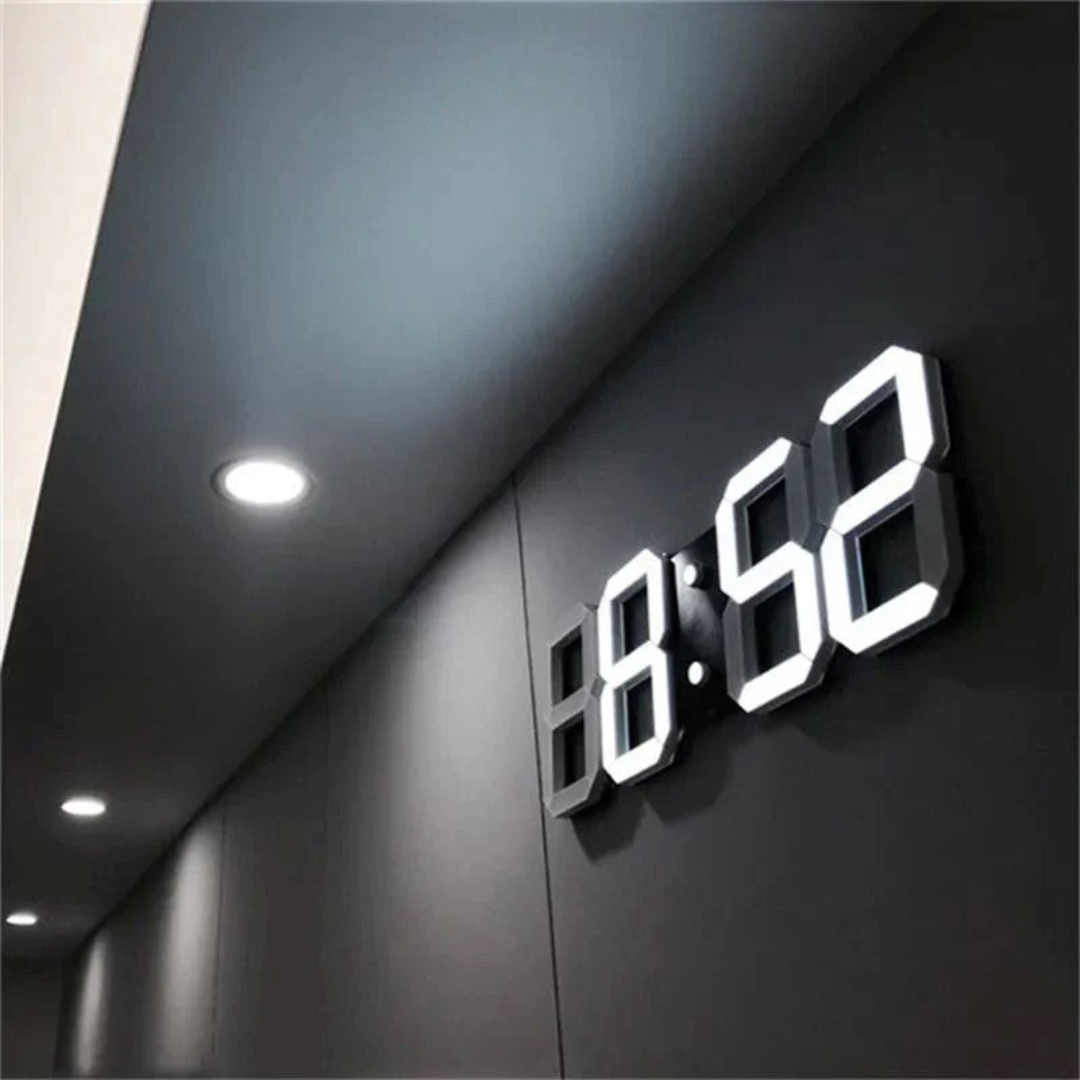 Lisslune | Modern 3D LED Wall Clock – Digital Eye‑Catching Display