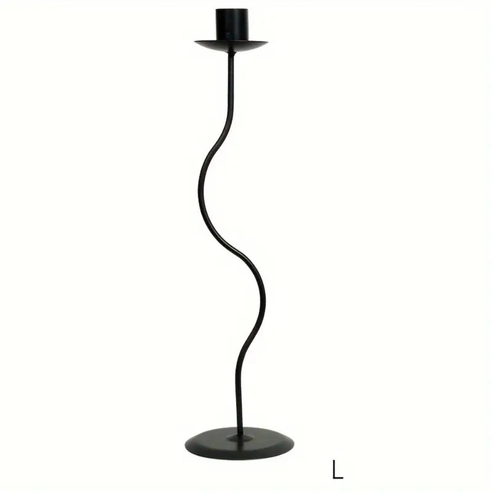 Lisslune | Sculpted Wavy Iron Candle Holder
