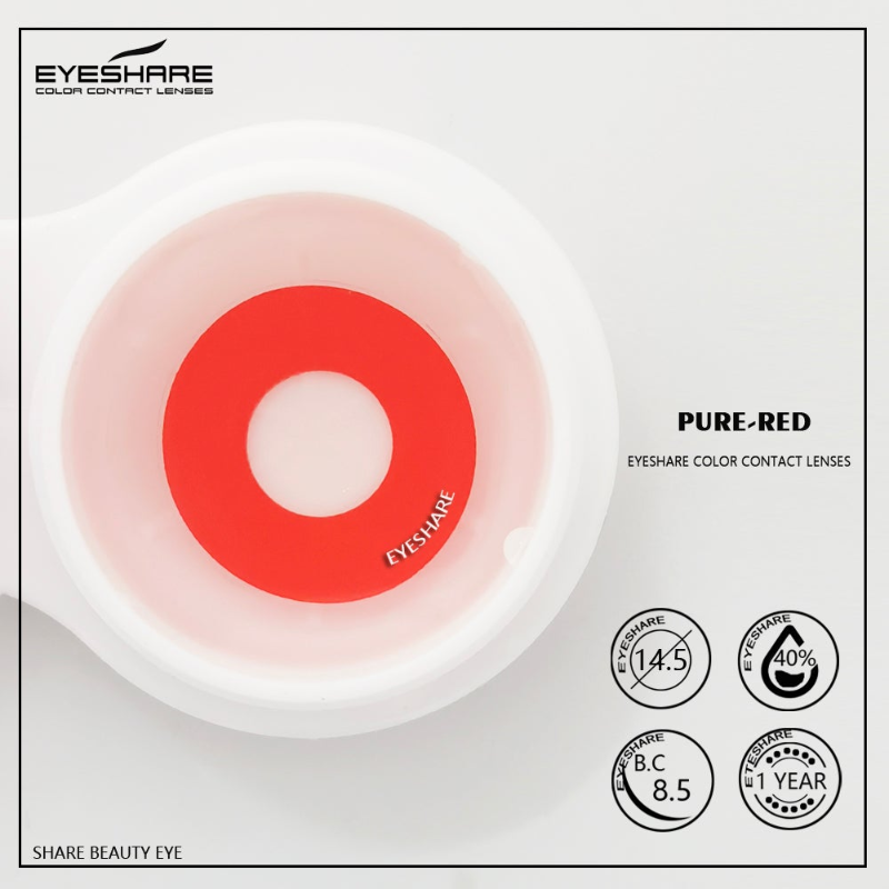 Rynx Cosplay Pure Red 14.5mm 1 Pair | 1 Year