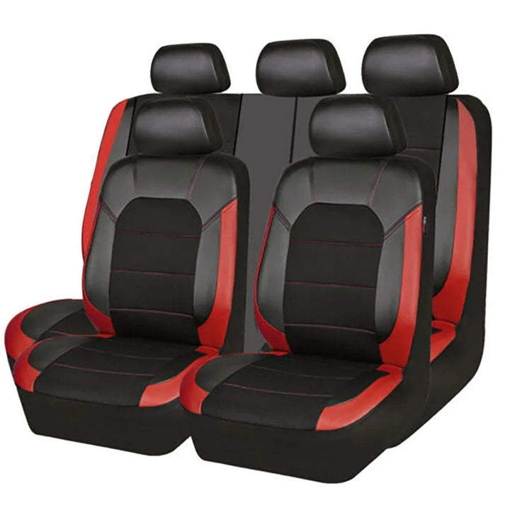 Lisslune | Universal PU leather 9-piece car seat cover set for 5-seater vehicles