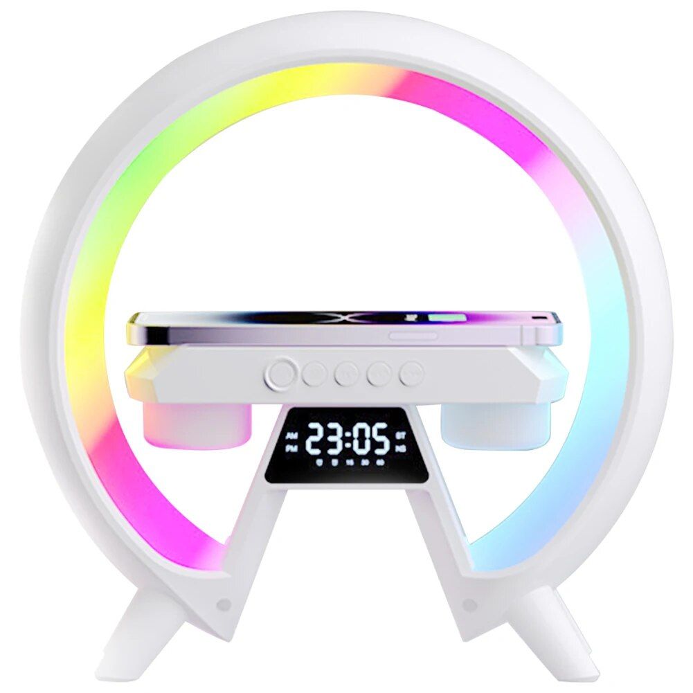 Lisslune | 3-in-1 Wireless Charging Stand with Bluetooth Speaker and RGB Night Light