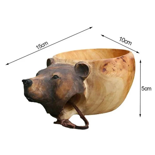 Lisslune | Wooden Cup - WildSip - Handmade Animal Design - Adventurous Hydration