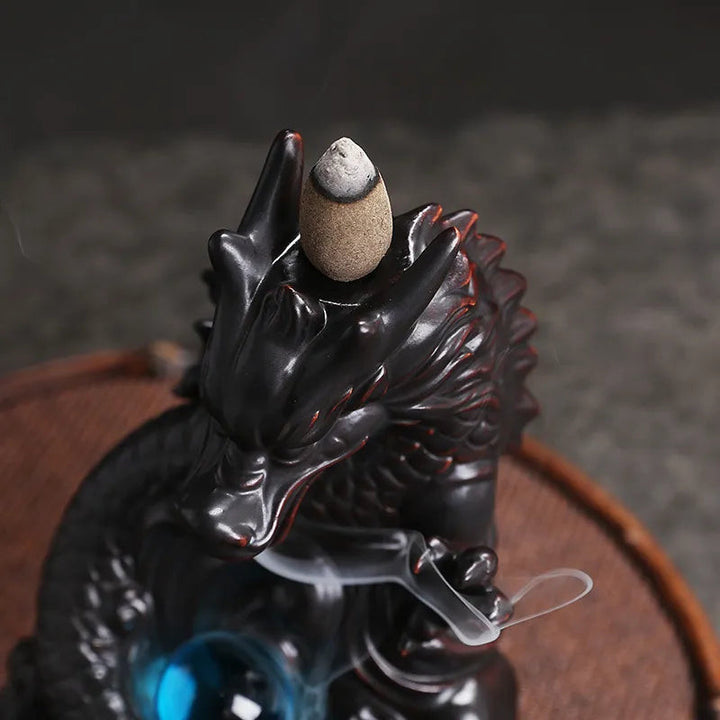 Lisslune | 1Pc, Dragon Backflow Incense Holder Ceramic Incense Stick Holder, for Home Decor Aromatherapy Relaxation Gifts (Without Incense)