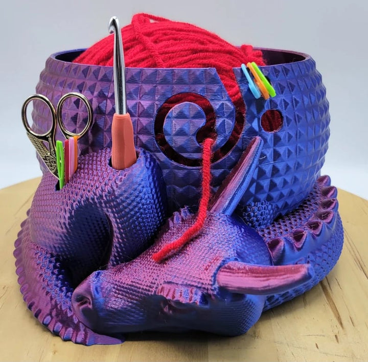 Lisslune | Large Fantasy Dragon and Egg Fantasy Bowl Knitting or Crochet Bowl