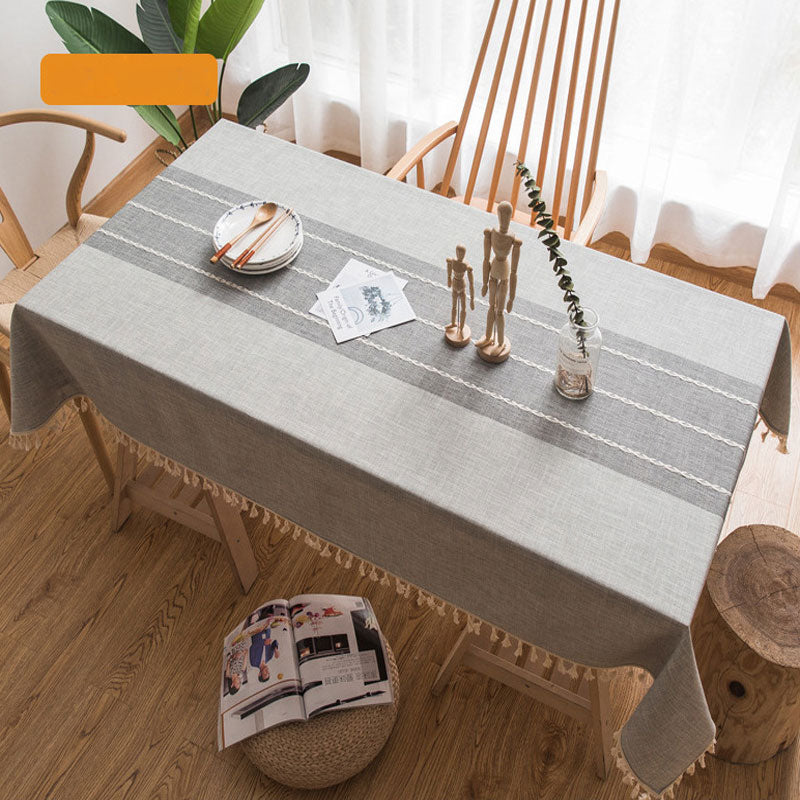 Lisslune | Waterproof Oil-resistant Rectangular Tablecloth Cotton Linen Wrinkle-resistant Tablecloth for Kitchen Dining Room Buffet Party
