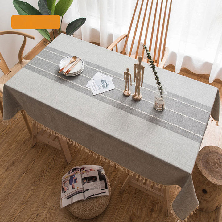 Lisslune | Waterproof Oil-resistant Rectangular Tablecloth Cotton Linen Wrinkle-resistant Tablecloth for Kitchen Dining Room Buffet Party