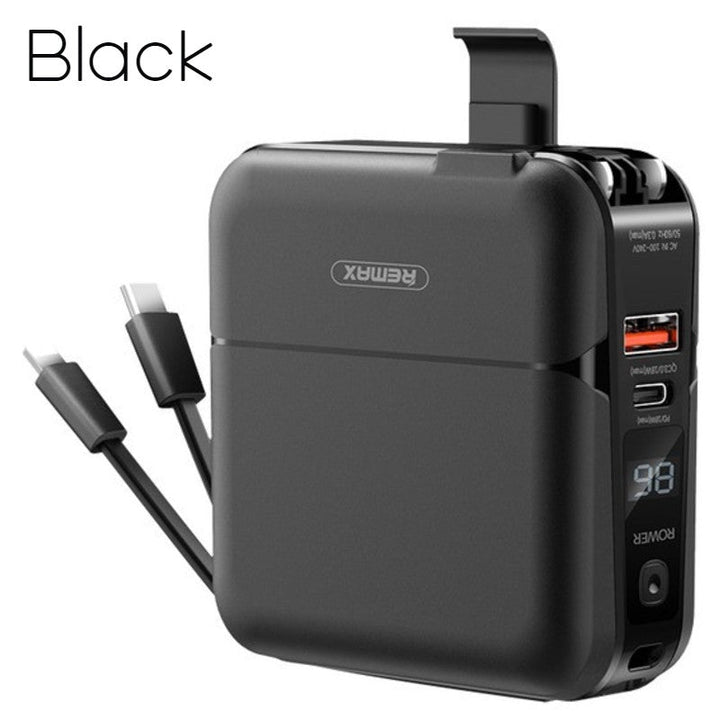 Lisslune | 4-in-1 Fast Charging Wall Charger, with Power Bank Function, Charging Cable & Phone Adapter, for Home, Office and Travel (US Standard Plug)