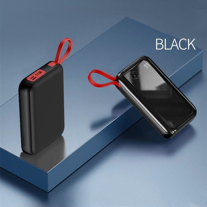 Lisslune | 10000mAh Power Bank with Built-in Cable & 3 Outputs, for Phone & Tablet