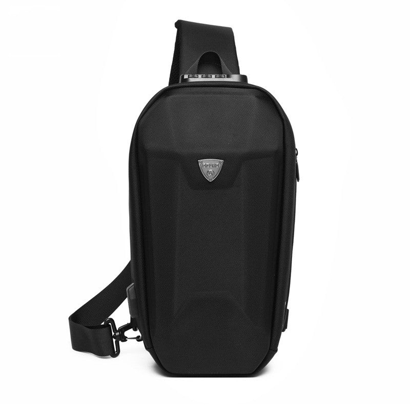 Lisslune | Hard Shell Sling Bag with Lock, USB Port, Waterproof Material, Anti-theft Zips