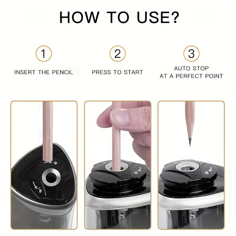 Lisslune | Automatic USB Pencil Sharpener – Compact & Fast