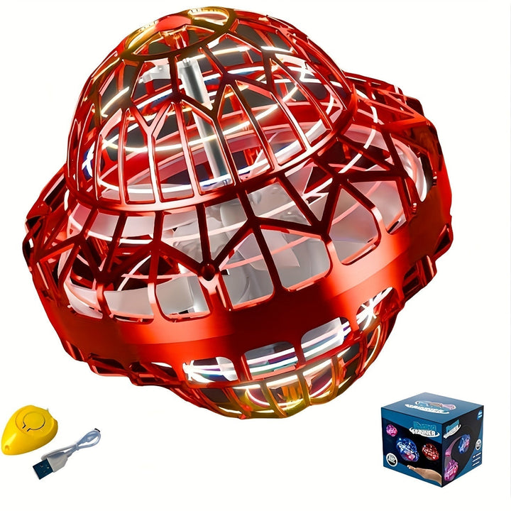 Lisslune | Hand-Operated UFO Flying Ball Toy –  Hovering Drone with LED Lights, Boomerang Effect, Perfect Christmas Gift for Kids