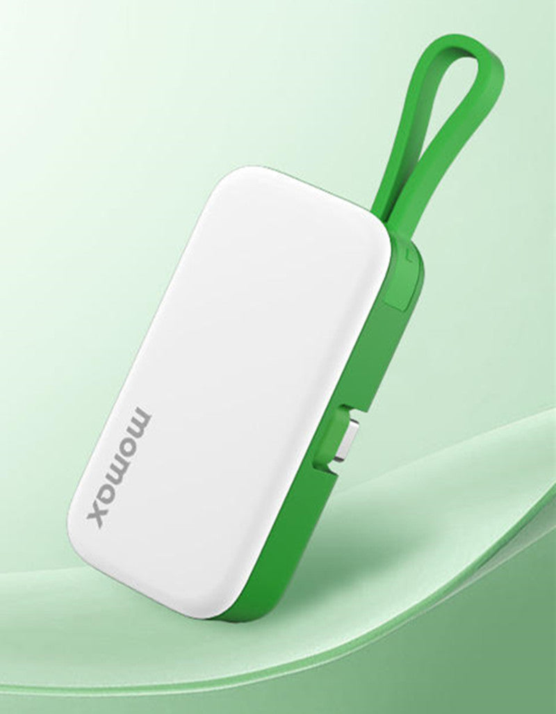 Lisslune | 5000mAh Mini Capsule Portable Power Bank With Built-in Fast Charging Cable