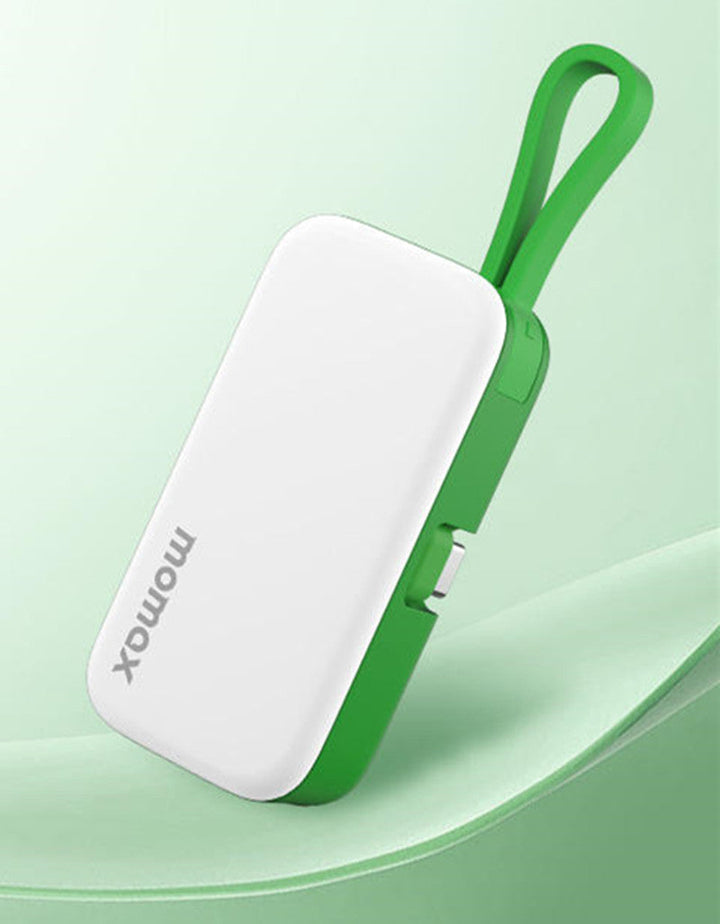 Lisslune | 5000mAh Mini Capsule Portable Power Bank With Built-in Fast Charging Cable