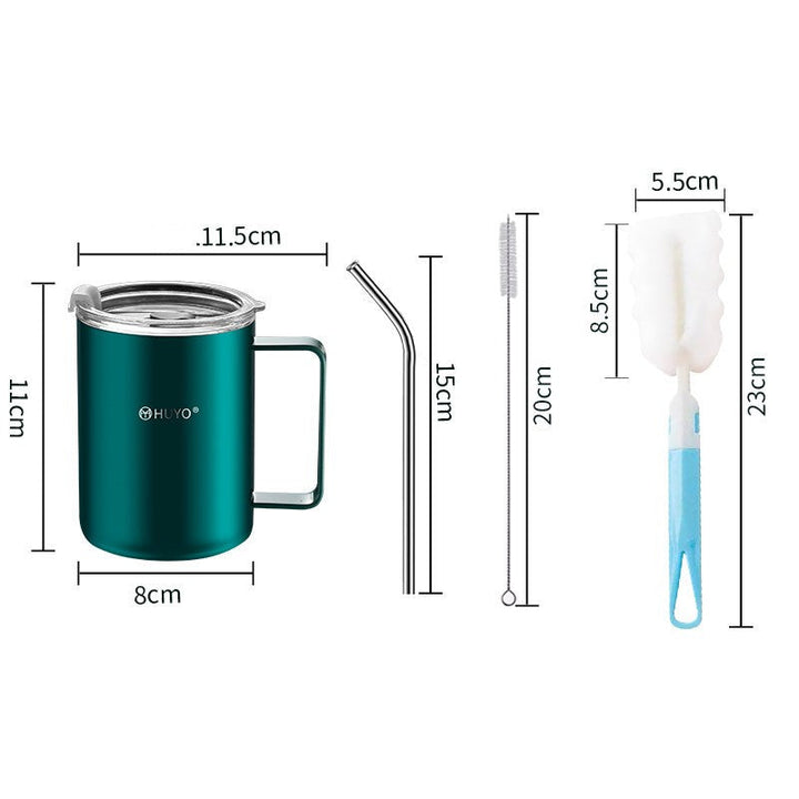 Lisslune | Stainless Steel Travel Mug with Leakproof Lid and Straw, for Home, Office, Driving