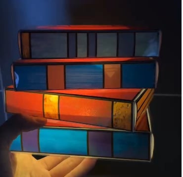 Lisslune | Stained Plastic Stacked Books Lamp