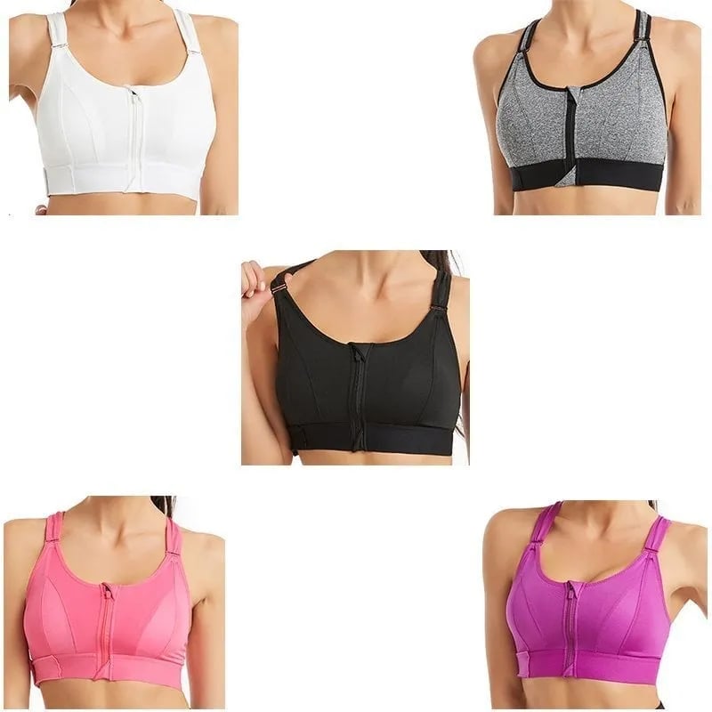 Lisslune | Wireless Support Super Tight Impact Resistant Zip Sports Bra