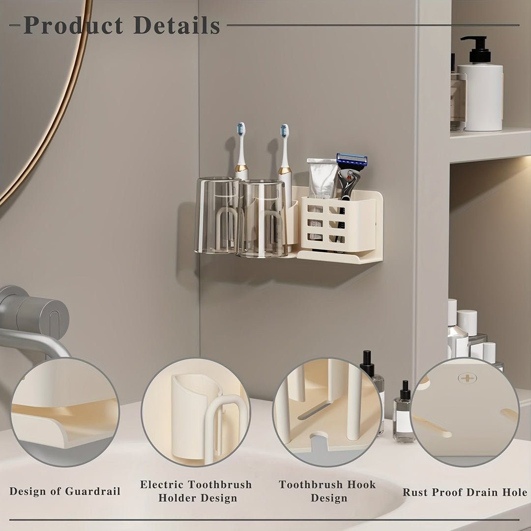 Lisslune | BristleHub Wall-Mounted Electric Toothbrush Holder – Aluminium Bathroom Organiser with Drainage Holes